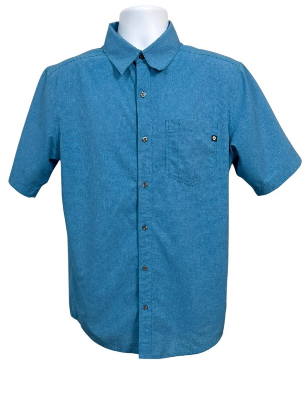 Marmot Men's M Teal Blue Performance Button Up Shirt Breathable Hiking Quick Dry
